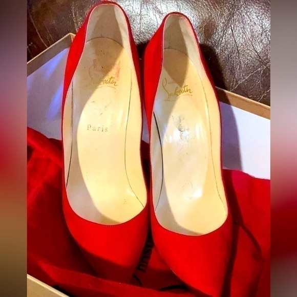 CHRISTIAN Louboutin So Kate 120mm. Veau Velour Suede Leather. Crimson Red EU 39. - Picture 7 of 11